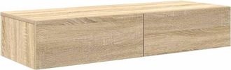 vidaXL Wall Shelf with Drawers Sonoma Oak 100x36x19 cm Engineered Wood vidaXL