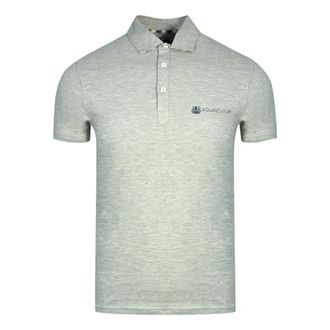 Aquascutum Aldis Crest Block Logo grijs poloshirt