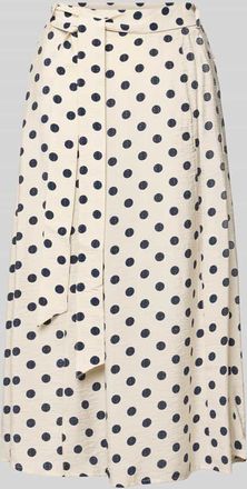 Freequent Midirock aus Viskose-Mix mit Bindeg&uuml;rtel Modell Alma in Sand, Gr&ouml;&szlig;e XXL