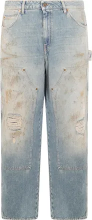 Golden Goose Jeans Blue And Green-Uomo