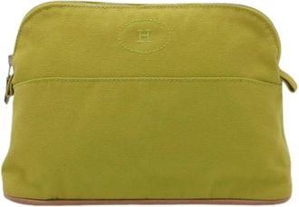 Hermès Pre-owned Clutches, female, Green, Size: ONE SIZE Pre-owned Canvas Clutch