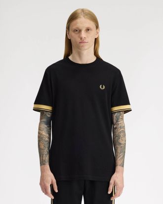 Fred Perry Mens T-Shirt in Black Cotton - Size X-Large