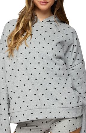 Edikted Chelsie Polka Dot Hoodie in Gray-Melange at Nordstrom, Size X-Small