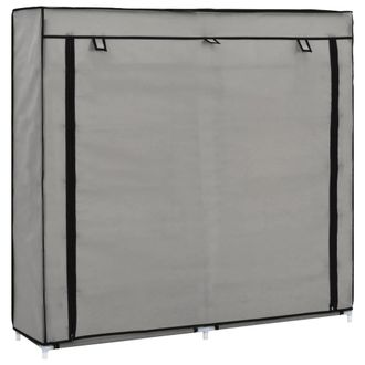 vidaXL Mueble Zapatero Con Funda De Tela Gris 115x28x110 Cm Vidaxl