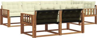 vidaXL Conjunto De Sof&aacute;s De Exterior 7 Uds. Natural Y Crema Vidaxl