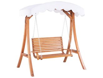 Beliani Columpio madera de alerce marr&oacute;n