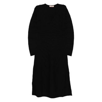 Twinset Gebreide Jurk - Dames - Casual kleedjes - Zwart - L - Polyester - Kleedjes