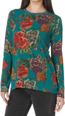 Johnny Was The Janie Favorite Long Sleeve Crew Neck Tee In Zinnia