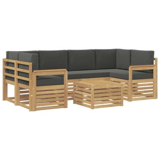vidaXL Conjunto De Sof&aacute;s De Exterior 7 Pcs Blanco Y Antracita Vidaxl