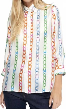 Vilagallo Chain Print Shirt In Multi Color