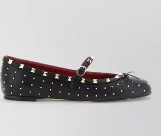 Valentino Garavani leather rockstud ballerina flats