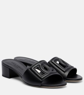 Dolce & Gabbana Mules de piel con DG