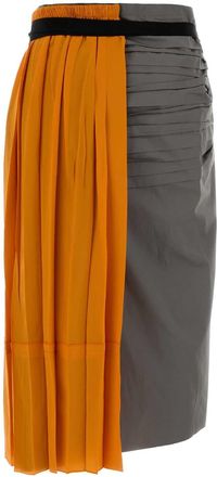 Prada Womens Skirt Orange Silk