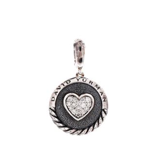 David Yurman Heart Circle Pendant Pendant & Charms Sterling Silver with Diamonds