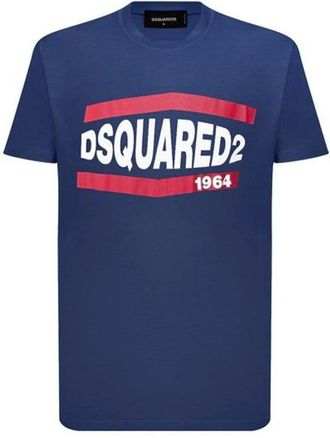 Dsquared2 Klassiek T-shirt - Heren - T-shirts - Blauw - 2XL - Katoen - Tops