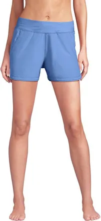 Lands End 3 Quick Dry Elastic Waist Board Shorts Swim Cover-up Shorts with Panty in Lake Blue at Nordstrom, Size 24W