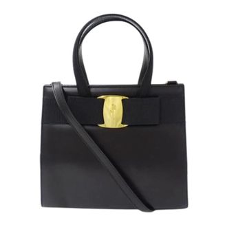 Ferragamo Pre-owned Handbag- Shoulder bag - Dames - Vintage Handtas - Zwart - ONE Size - Leer - Vintage