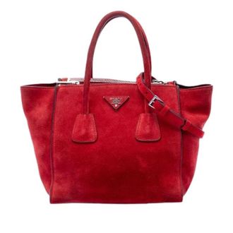 Prada Pre-owned Handbags, female, Red, Size: ONE SIZE Pre-owned Twin Pocket Satchel