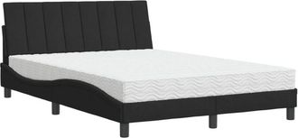 vidaXL Cama Con Colch&oacute;n Terciopelo Negro 140x190 Cm Vidaxl