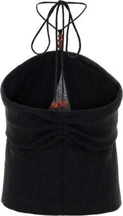 Magda Butrym Strappy Halter Ribbed Sweater - Black