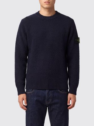 Stone Island Virgin Wool Blend Crewneck Sweater with Compass Logo Patch