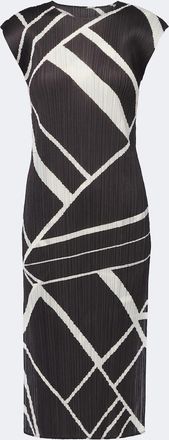 Pleats Please Issey Miyake Fold Line pleated printed midi dress