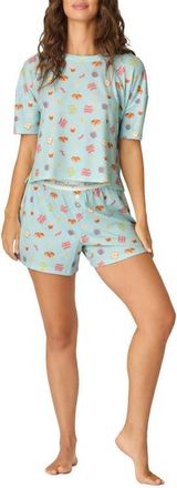 PJ Salvage Breakfast Print Pajama Set in Cool Blue at Nordstrom, Size X-Large