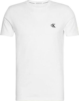 Calvin Klein Jeans Heren, Tops, Wit, Maat: 2XL Katoen