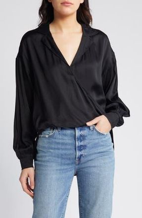 AllSaints Penny Balloon Sleeve High-Low Top in Black at Nordstrom Rack, Size 0