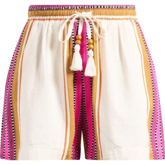 Elan Cotton Blend Cover-Up Drawstring Shorts in Natural Pink at Nordstrom, Size Medium