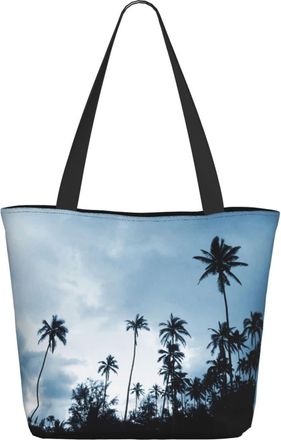 AOOEDM Hawaiian Coast Plam Tree (2) Ladies Shopping Bag 13x11x7in.The Perfect ValentineS Day Gift.It Is The Best ValentineS Day Gift For Mom, Daughter, Wife,