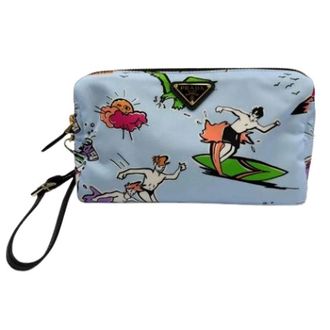 Prada Pre-owned Vintage Nylon Pouch - Dames - Pre-owned - Blauw - Maat: ONE Size Nylon