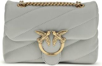 Pinko Grijze Kalfskleren Bos Taurus Schoudertas