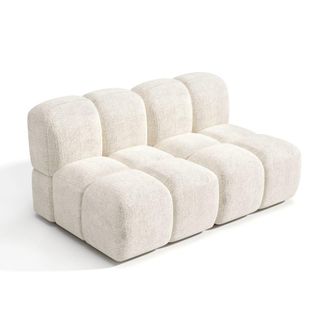 Sia Home Sof&aacute; modular 3 plazas terciopelo texturizado crema