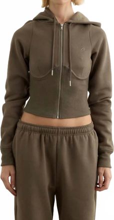 Miaou Sadie Corset Hoodie In Olive