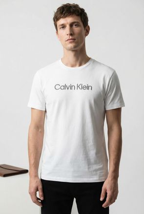 Calvin Klein T-Shirt CALVIN KLEIN 30S EU WHOLESALE SPORTSWEAR GRAP, Herren, Gr. XXL, hellwei&szlig;, Web, Obermaterial: 100% Baumwolle, unifarben, regular fit normal, Ru