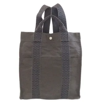 Herm&egrave;s Gray Canvas Backpack (Pre-Owned)