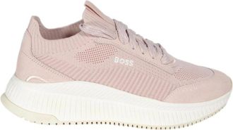 HUGO BOSS Ttnmevo Slon Lowkn - Dames - Sneakers - Roze - 41 EU - Leer - Schoenen