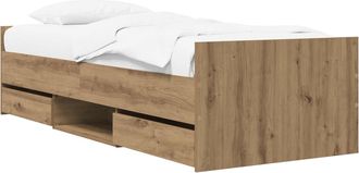 vidaXL Estructura De Cama Con Caj&oacute;n Roble Artisan Madera De Ingenier&iacute;a Vidaxl