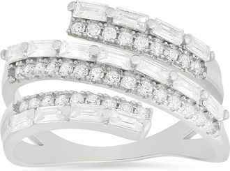 Queen Jewels Cubic Zirconia Spiral Ring in Silver at Nordstrom Rack, Size 10