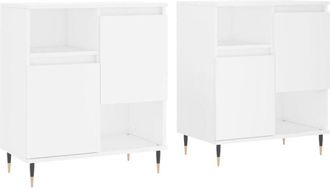 vidaXL Sideboards 2 pcs White Engineered Wood vidaXL