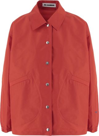 Jil Sander Nylon Jacket With Classic Collar And Logo Detail