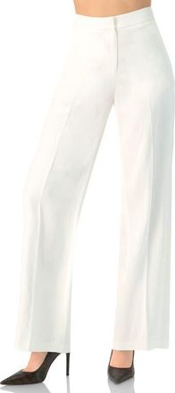 Ivonne Wide-Leg Straight Cotton Pants in White at Nordstrom, Size 14