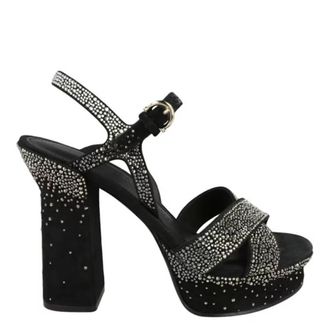 Ferragamo Sonya Degrade Crystals Platform Sandals, Size 7 C
