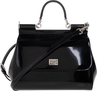 Dolce & Gabbana Zwarte Sicily Medium Schoudertas - Dames - Handtassen - Zwart - ONE Size - Leer - Tassen