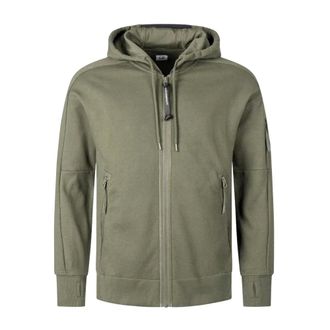 C.P. Company C.P. Company - Sudadera con capucha y cremallera de forro polar con relieve diagonal - Sweatshirts & Hoodies - Hombre - Verde - XL