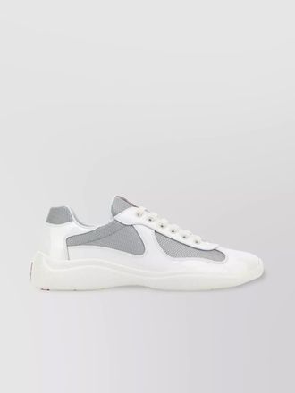 Prada two-tone leather and fabric america s cup sneakers