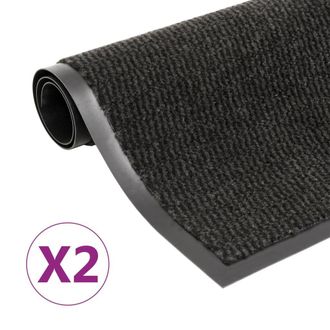 Berkfield Home Dust Control Mats 2 pcs Rectangular Tufted 120x180 cm Black