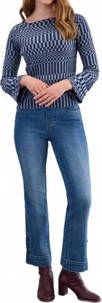 FDJ Long Sleeve Rib Sweater In Indigo