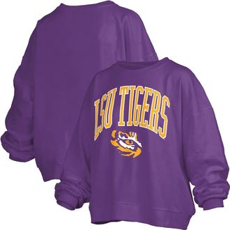 Pressbox Womens Pressbox Purple LSU Tigers Janise Arch Over Logo Waist Length Oversized Pullover Sweatshirt at Nordstrom, Size X-Large